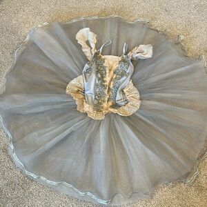 Grey and Peach Ballet Dance Costume